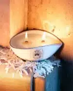 Candela in ciotola a goccia in ceramica - immagine 2